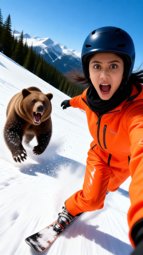 Encountering a Bear While Skiing image