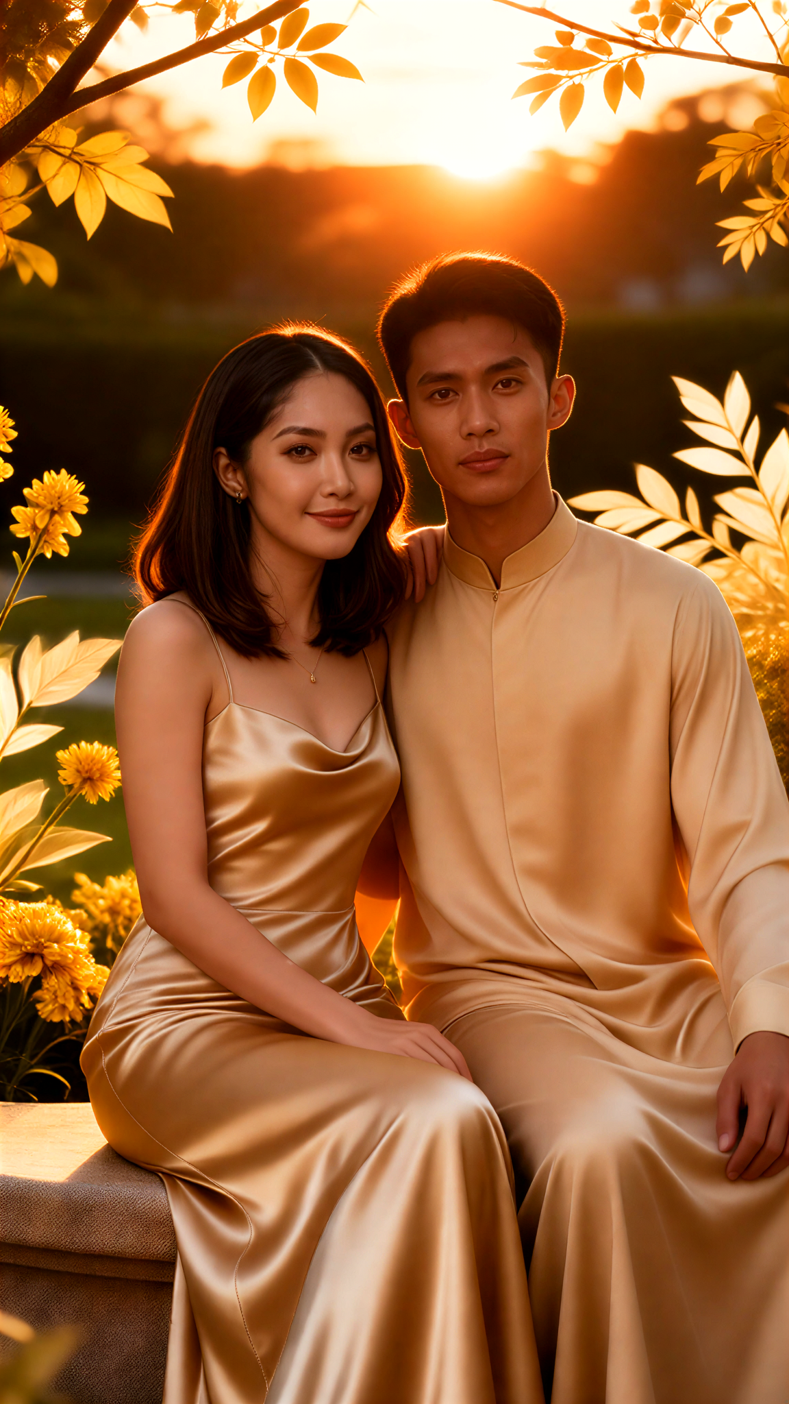 Romantic and Vibrant Couple Portrait image
