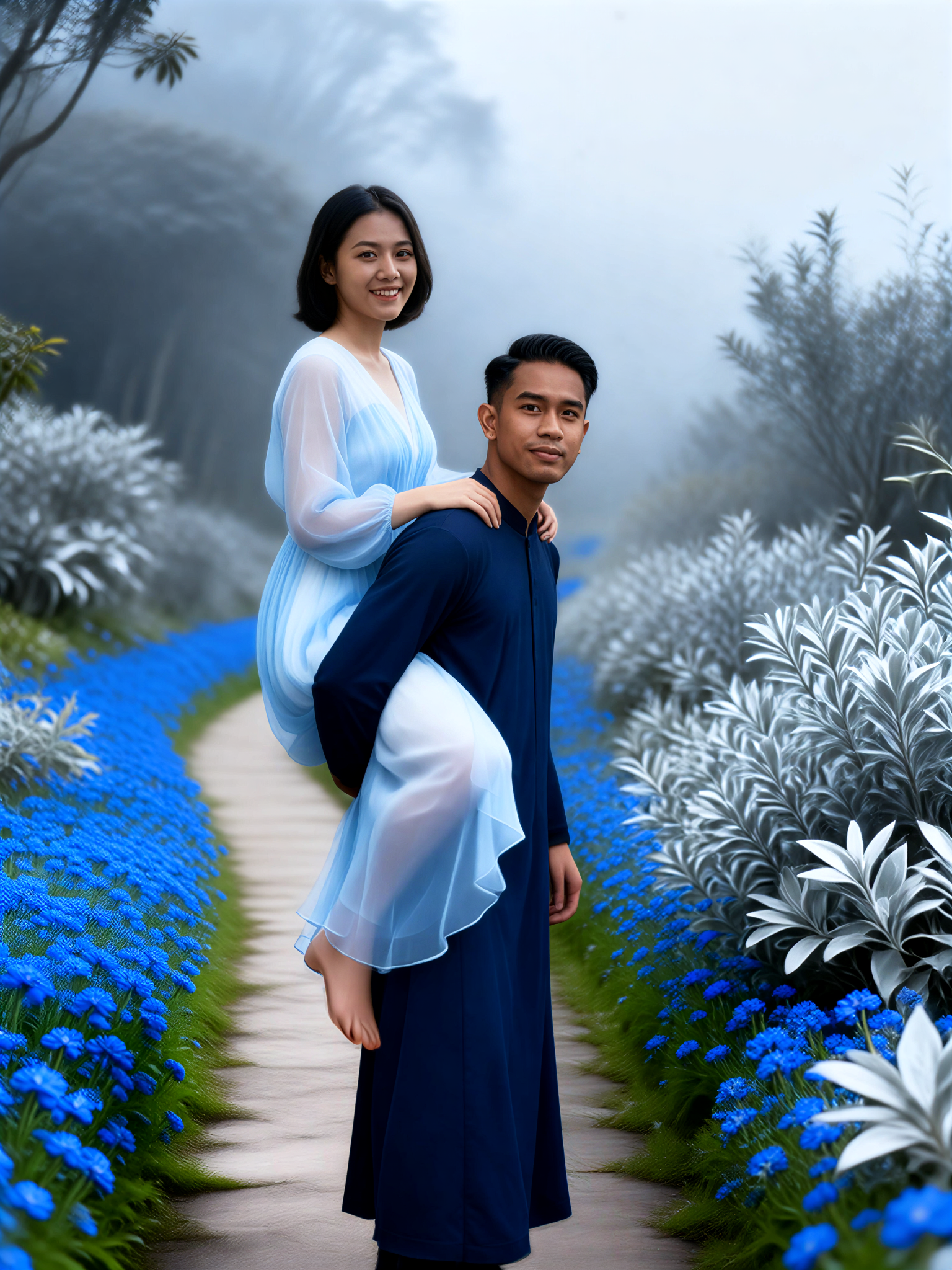 Romantic and Vibrant Couple Portrait image