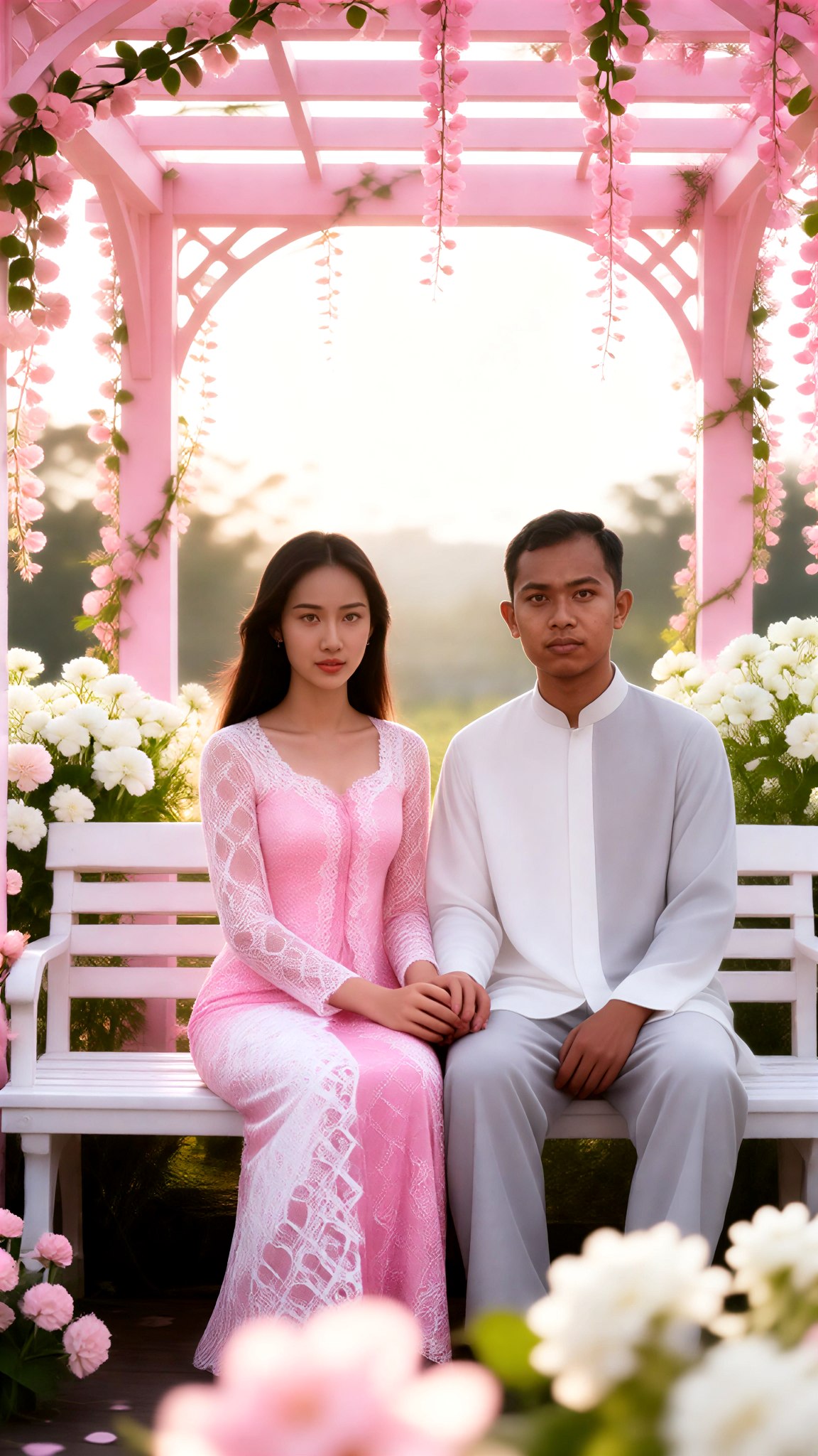 Romantic and Vibrant Couple Portrait image
