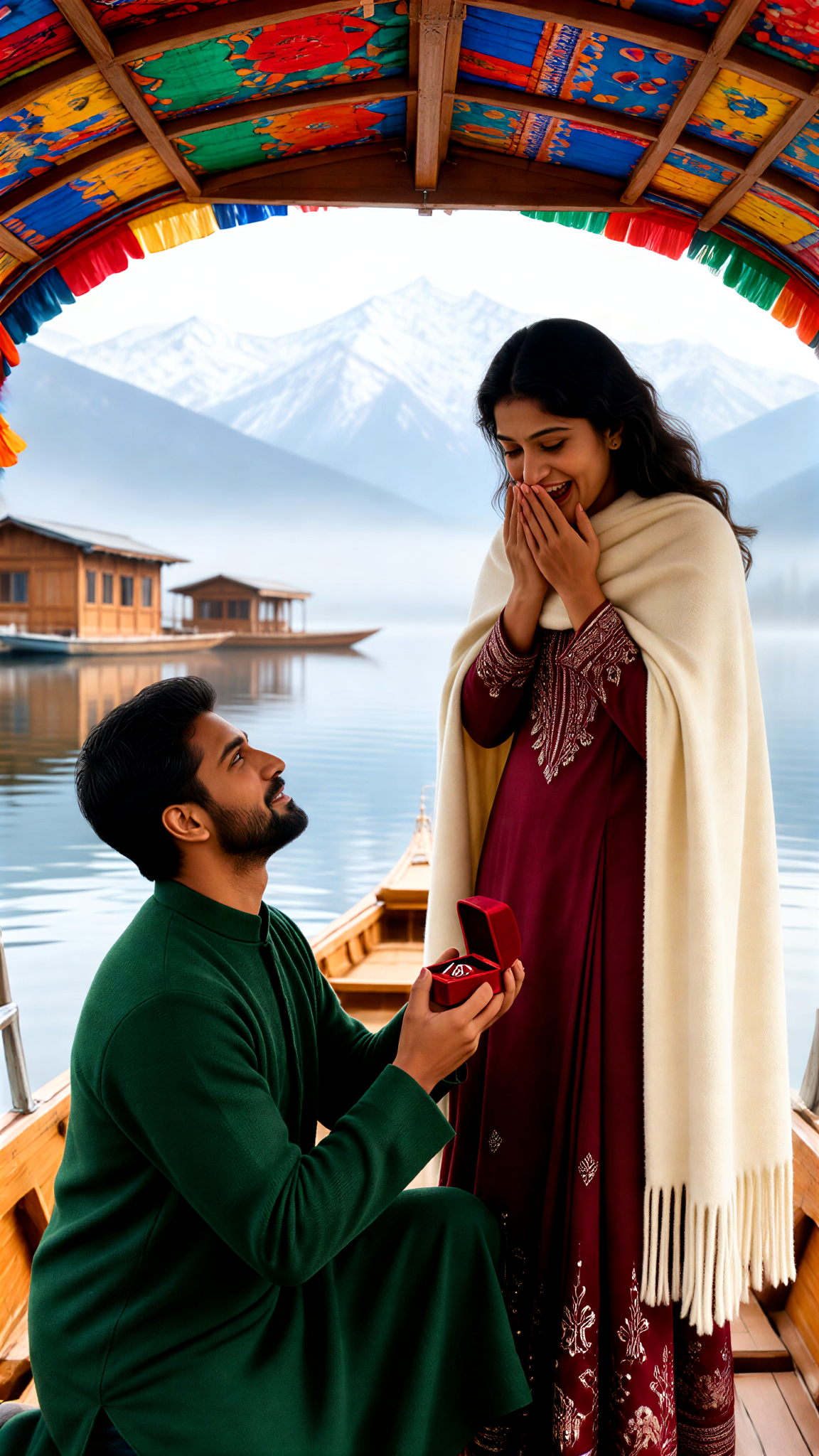 Proposal on board the ship at Lake Dar in Kashmir image