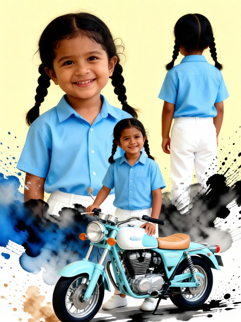Motorrad Splash Tinte Multiple Belichtung Portrait Poster image