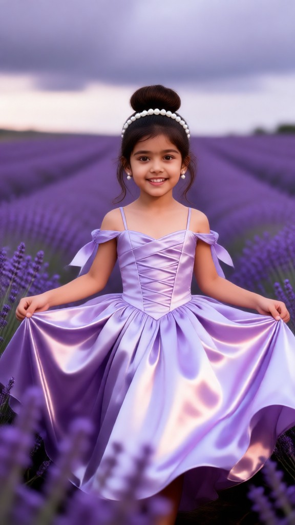 A Pretty Little Girl in Purple Lavender image