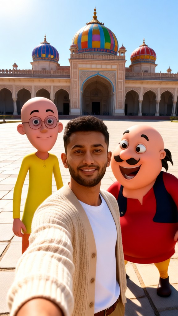Take a photo with Motu Patlu image
