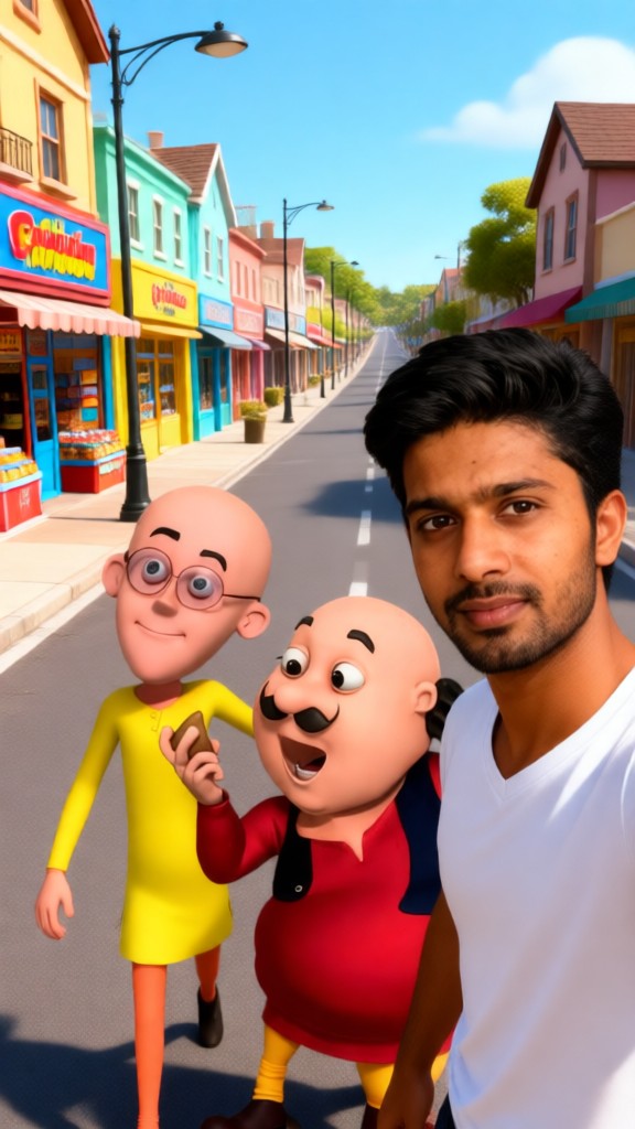 Take a photo with Motu Patlu image