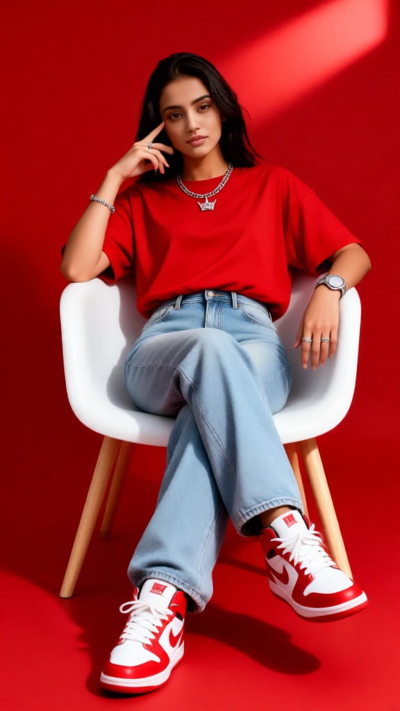 Red Nike Fashion Portrait image