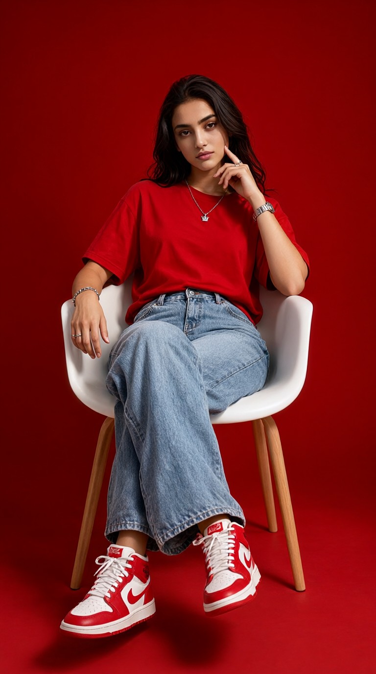 Red Nike Fashion Portrait image