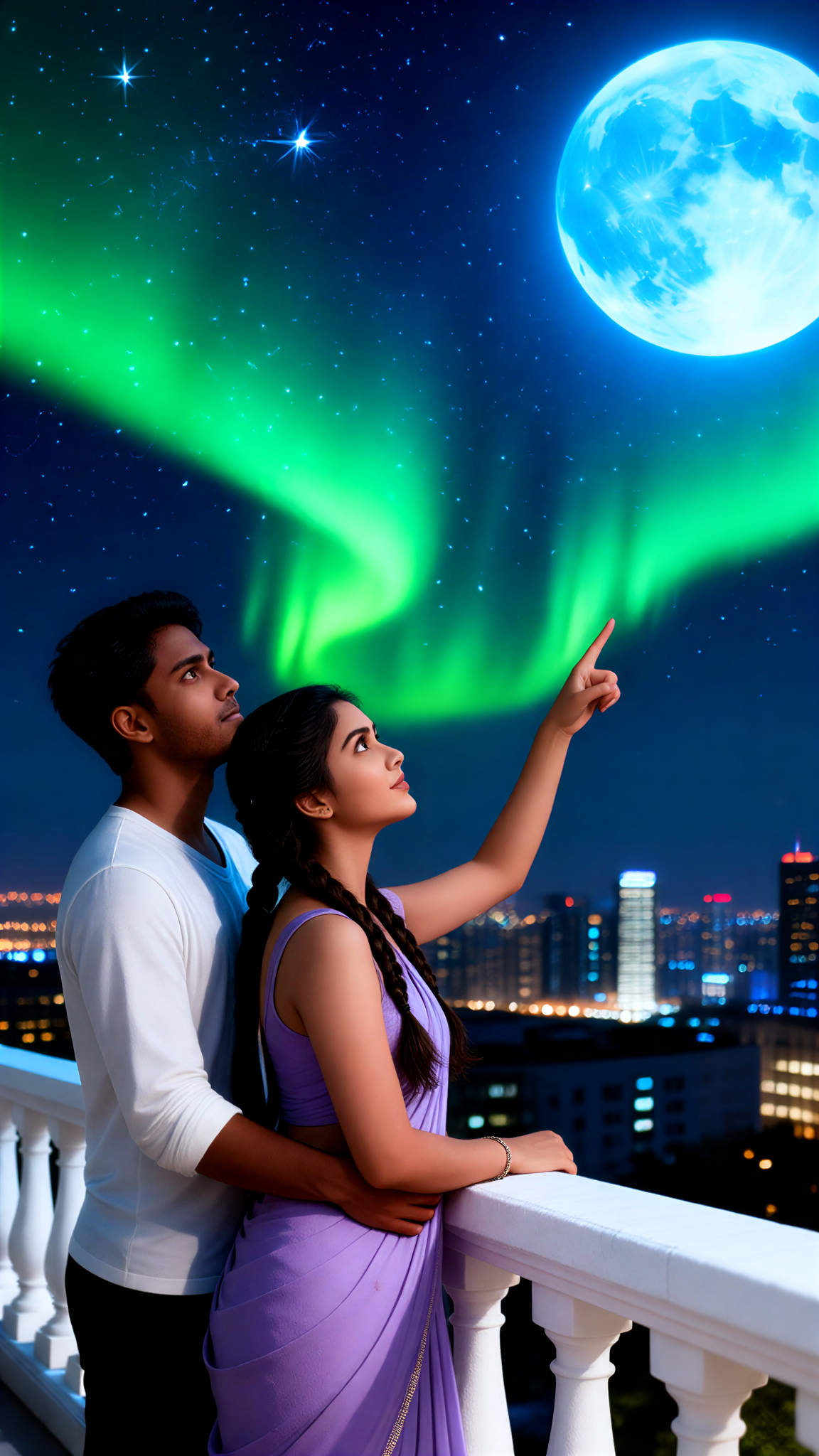 Moon Viewing Under the Northern Lights image