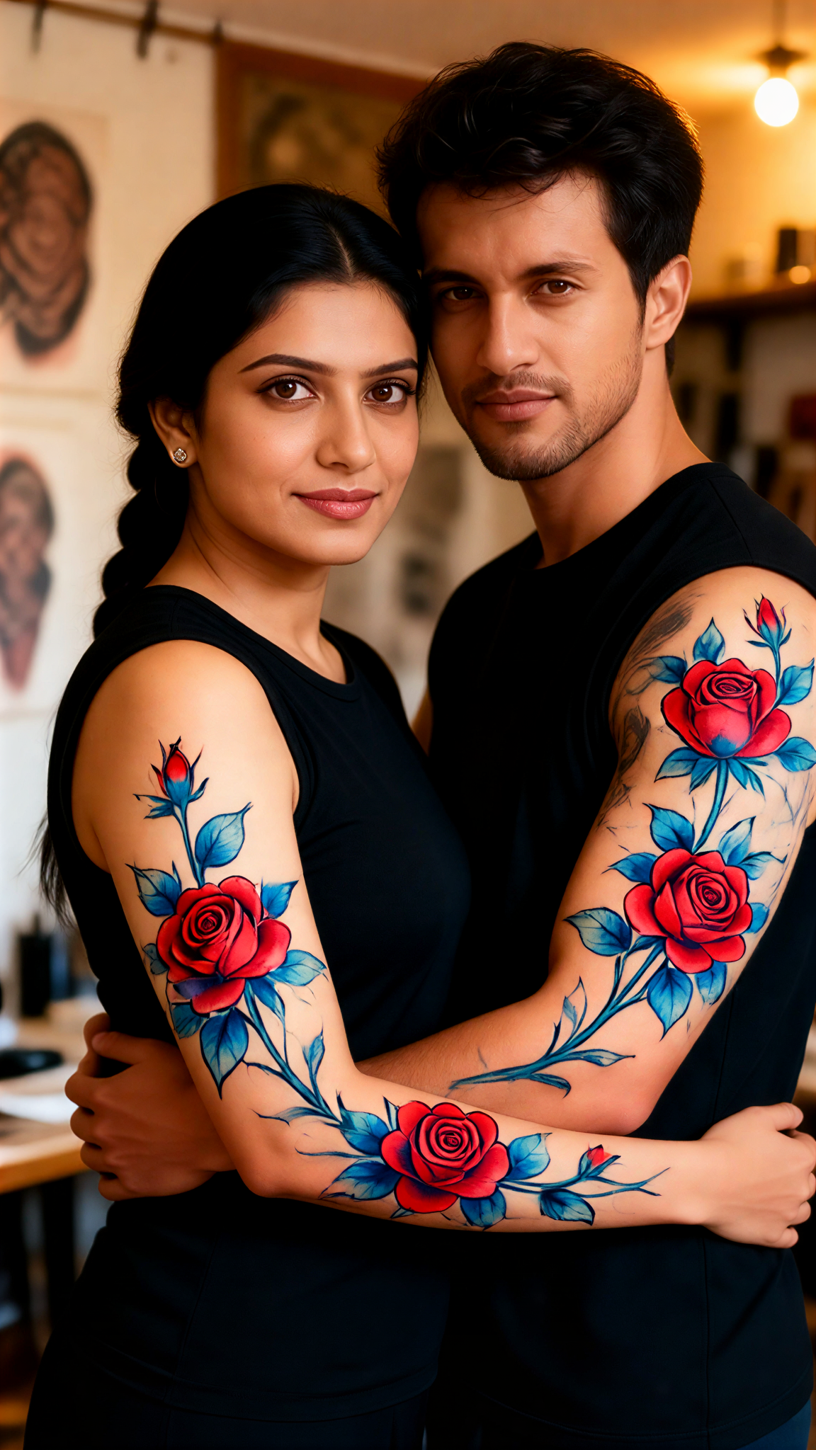 Couple Watercolor Tattoo image