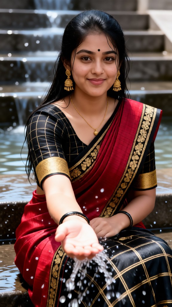 A Beautiful Girl Playing in the Water image