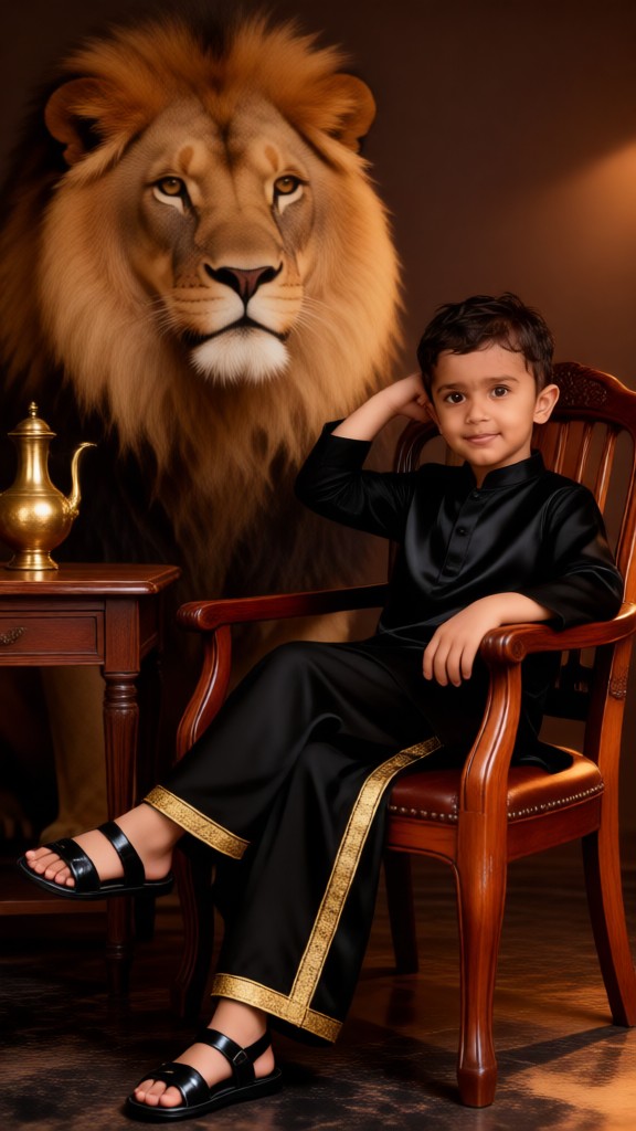 The Baby and the Lion image