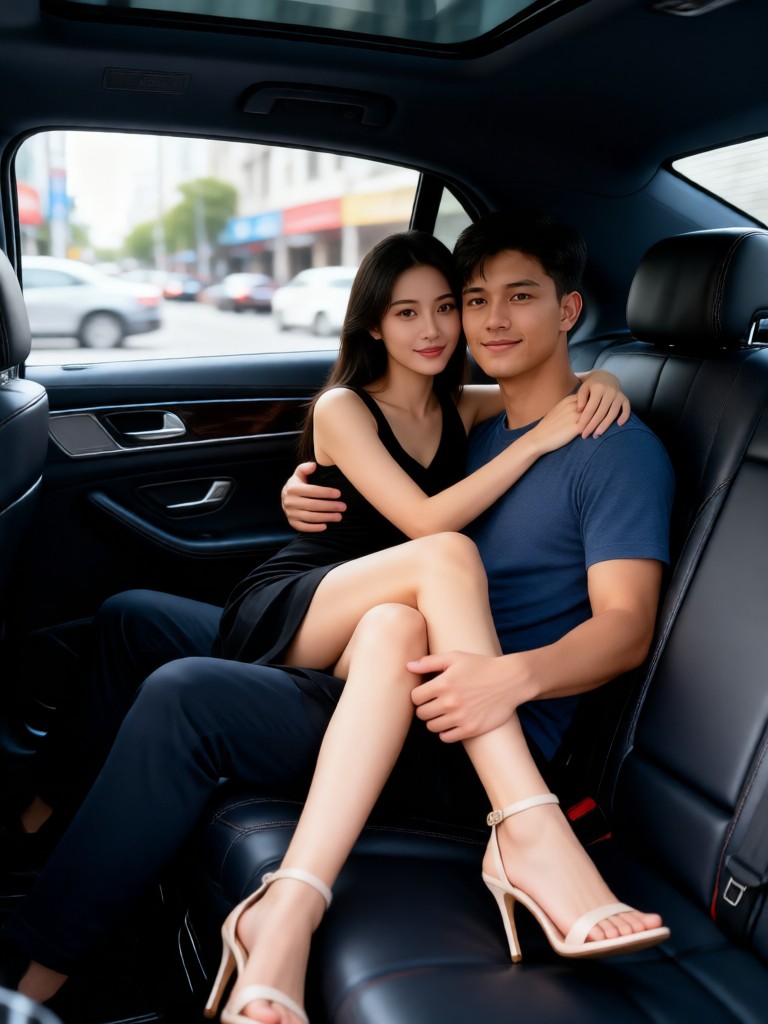 In a luxury car-v1 image