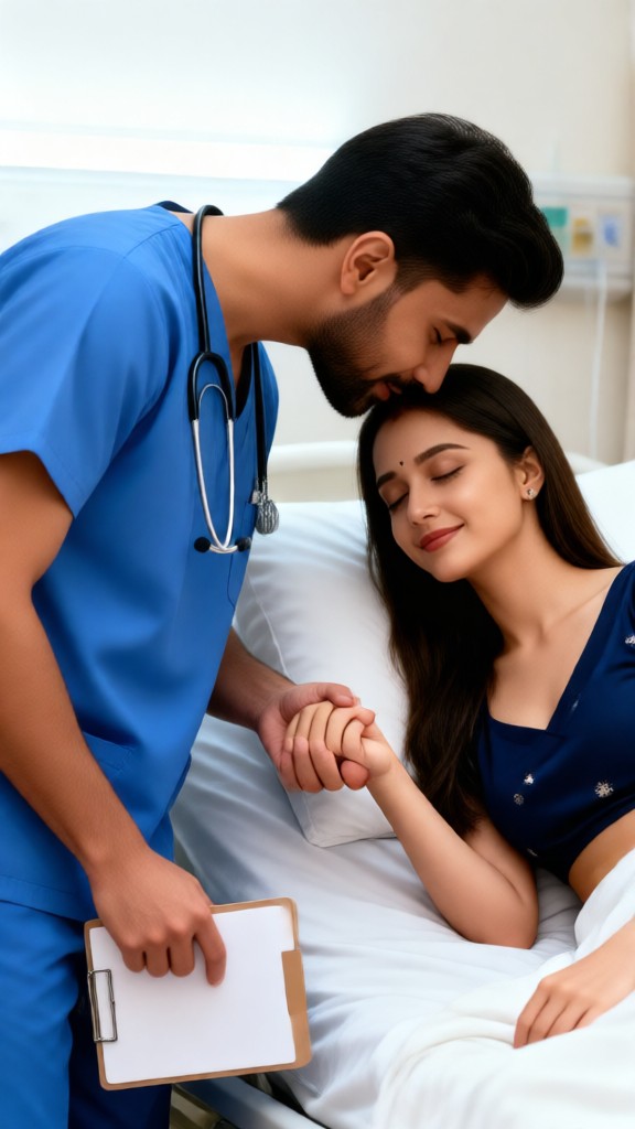 Medical staff bid farewell to patients in a flirtatious manner image