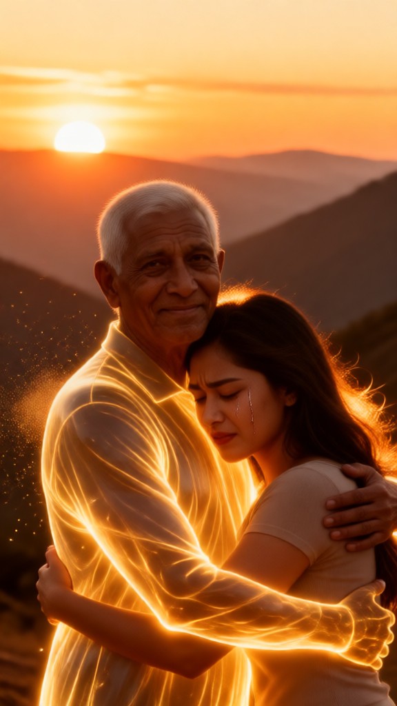 Hugging my family image