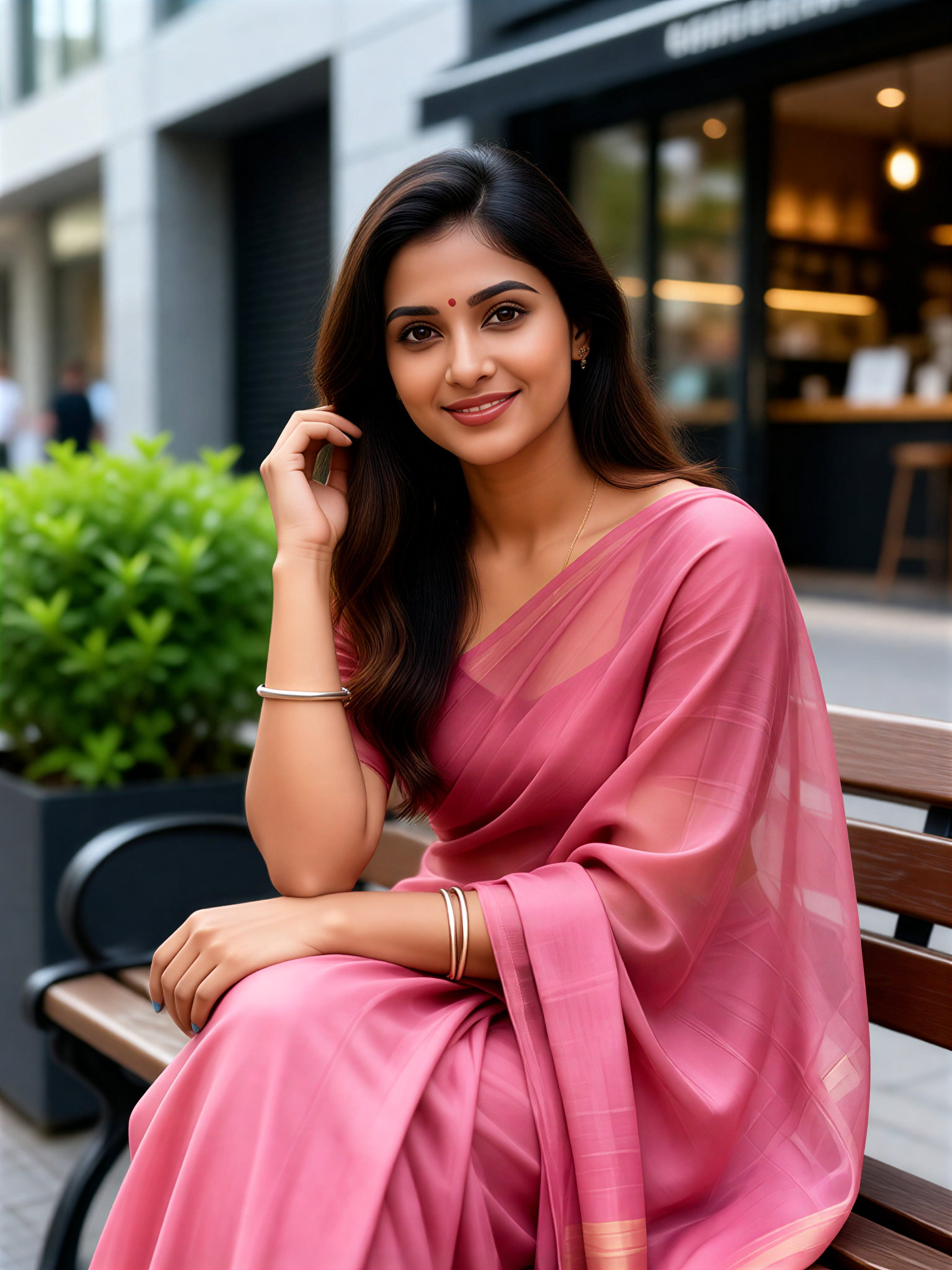 Pink Saree Bench image