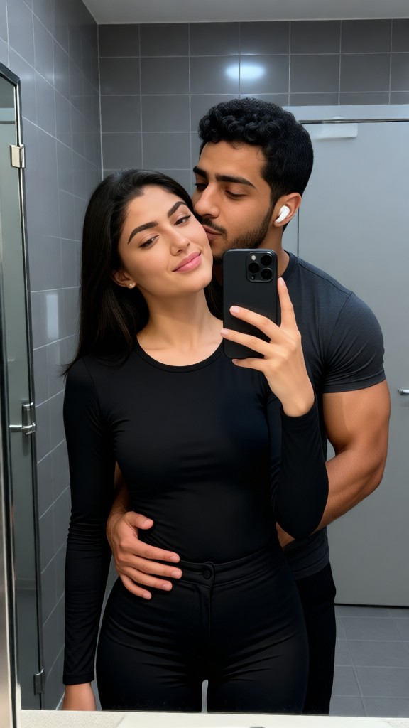 セクシーなカップルのキス動画はトイレで-S image