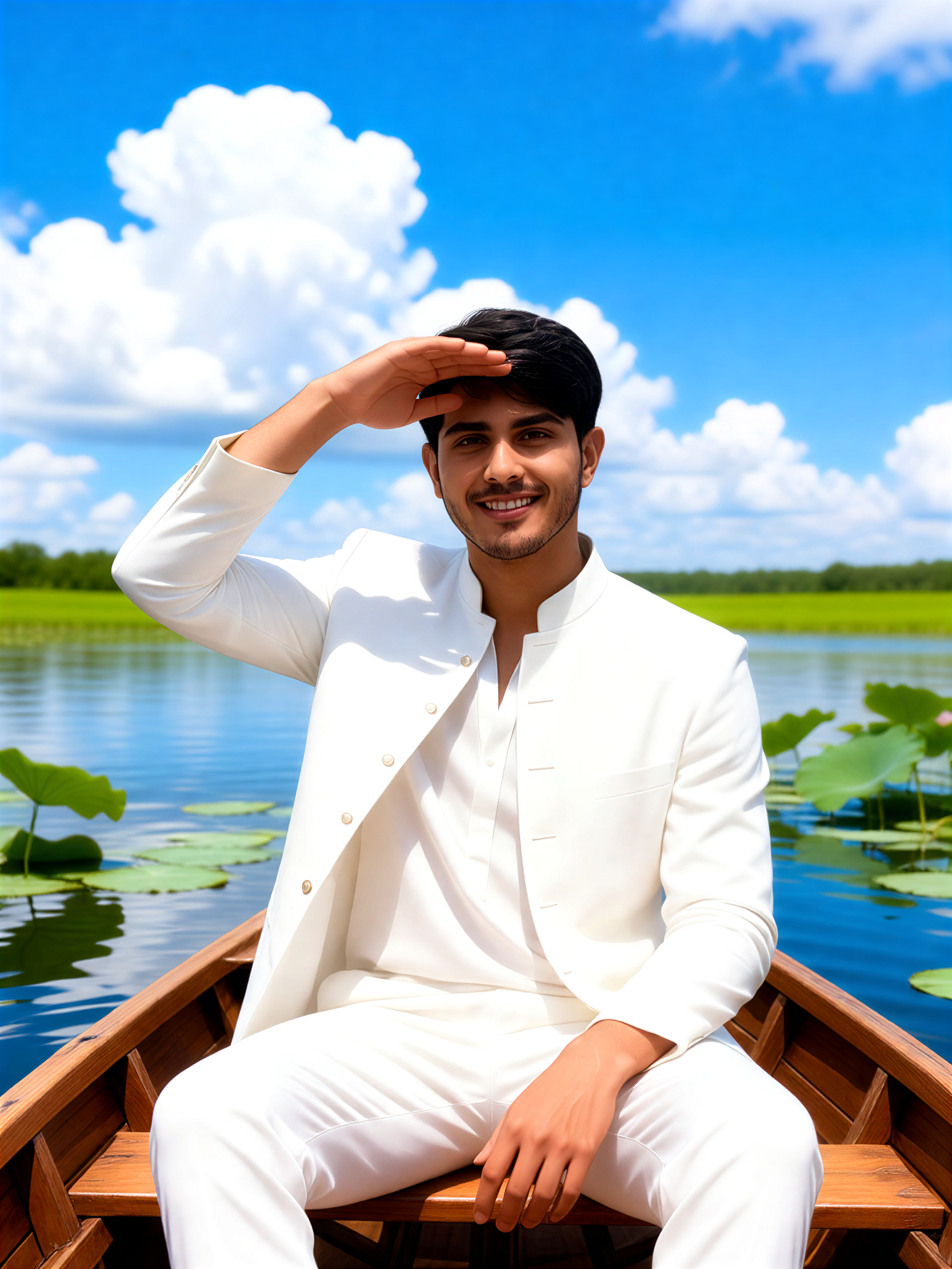 Sun Shield Boat Man image
