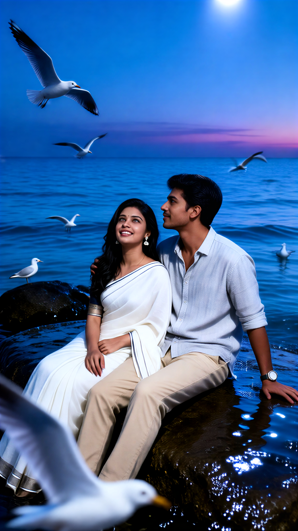 Seagull Sunset Romance image