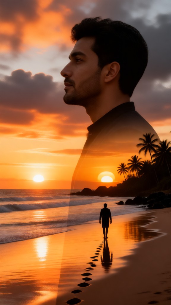 Walking Alone in the Evening Glow image