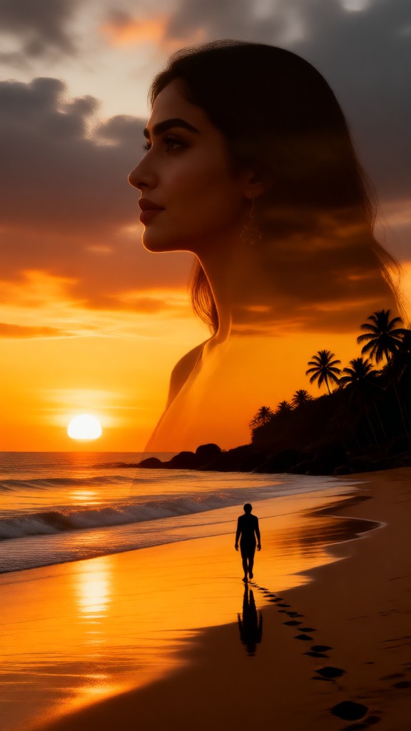 Walking Alone in the Evening Glow image