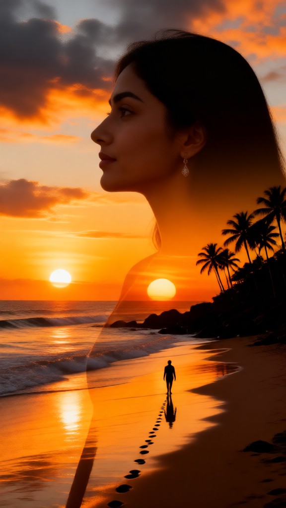 Walking Alone in the Evening Glow image