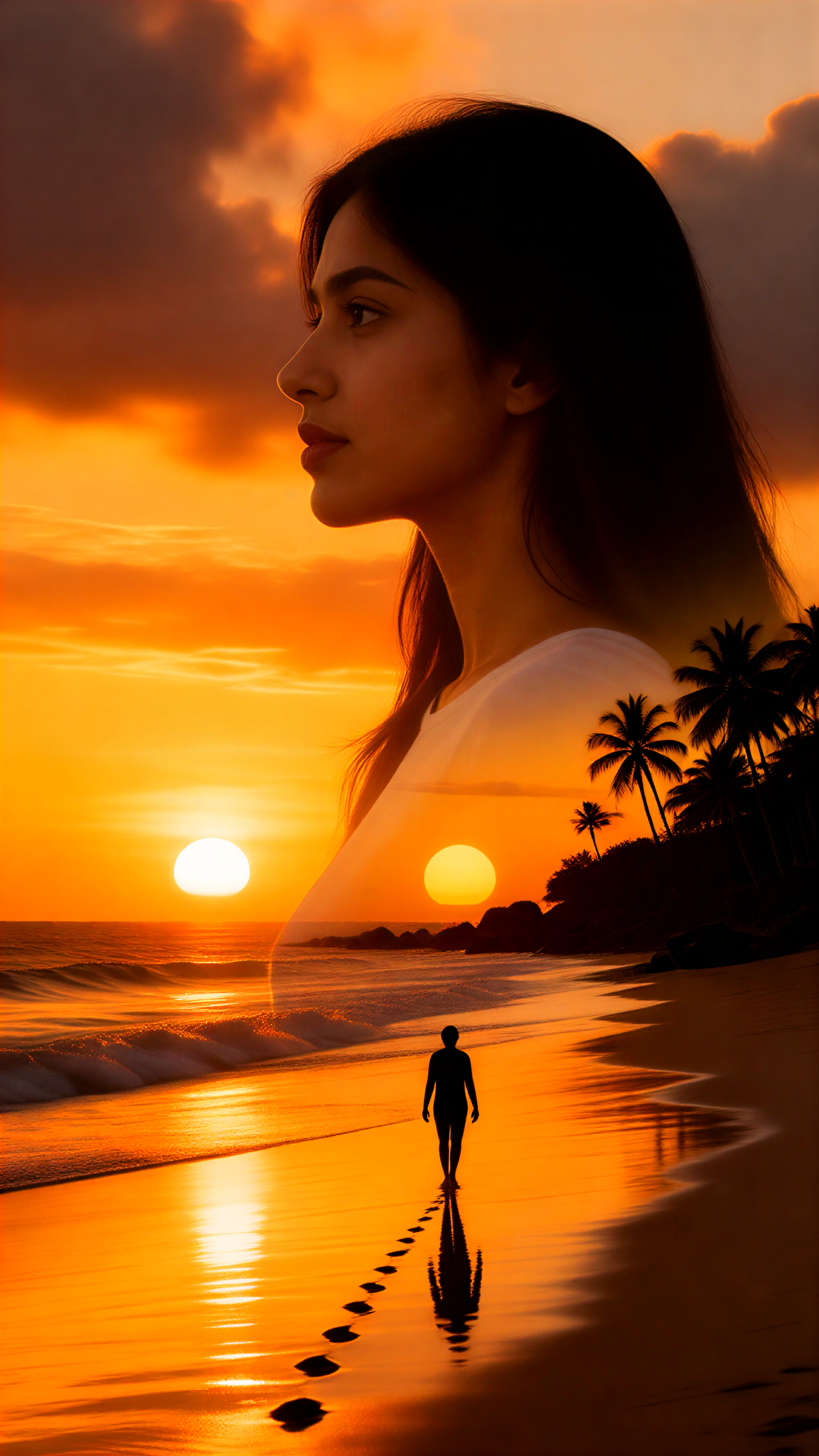 Walking Alone in the Evening Glow image