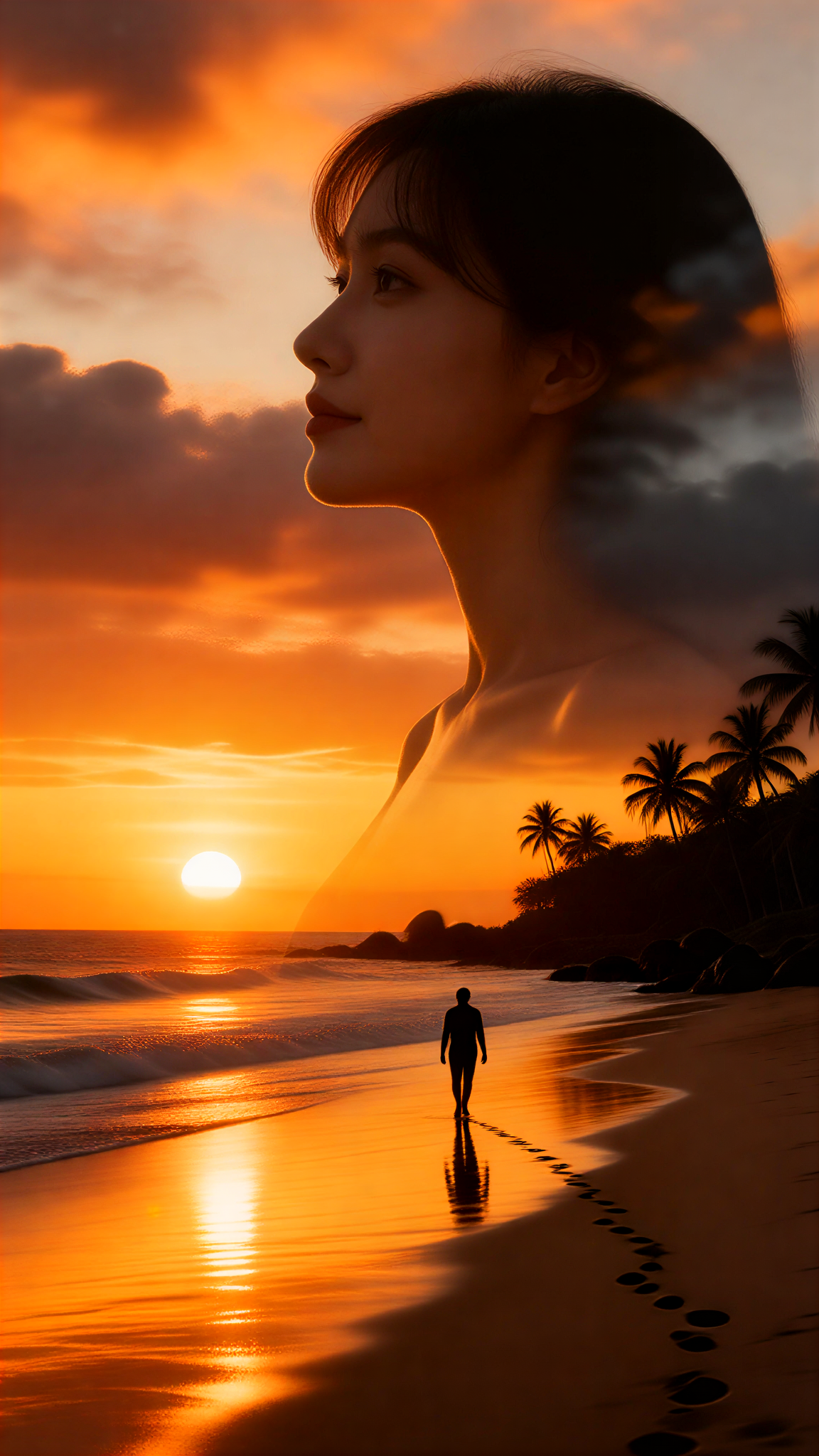 Walking Alone in the Evening Glow image