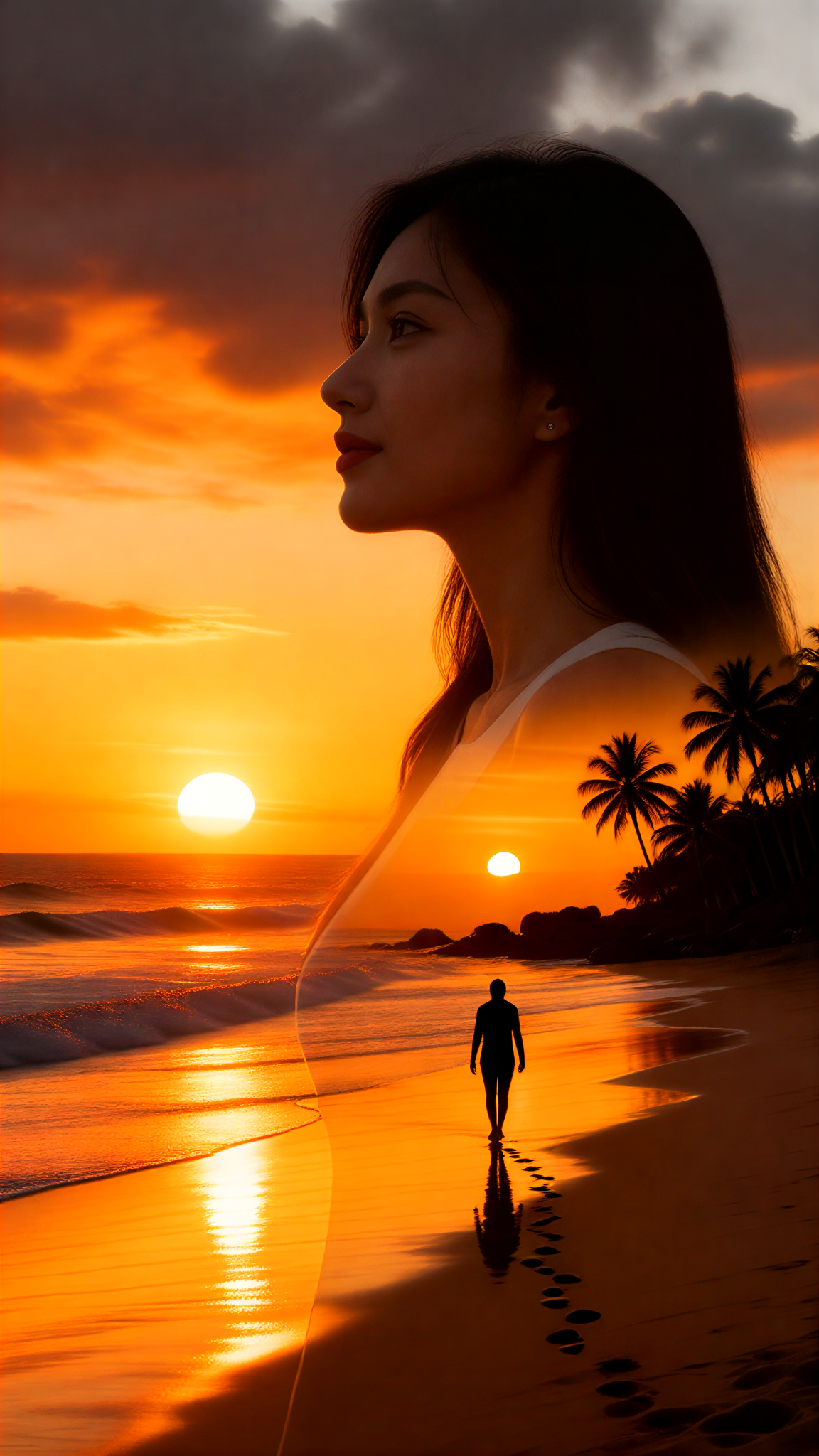 Walking Alone in the Evening Glow image