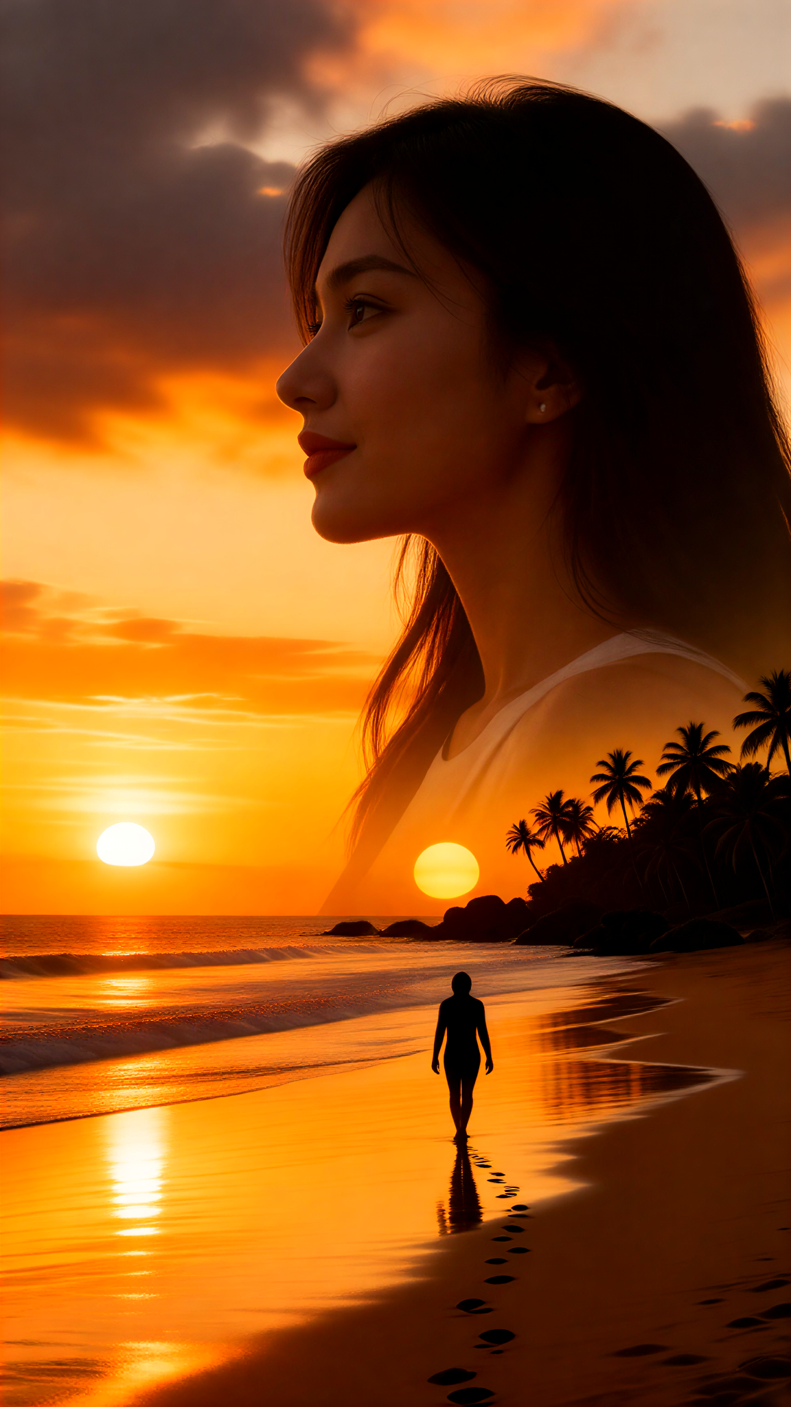 Walking Alone in the Evening Glow image