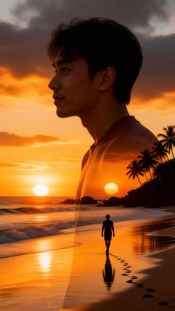 Walking Alone in the Evening Glow image