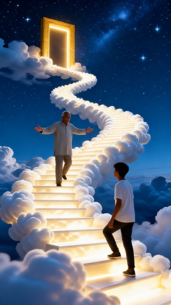 Embrace each other on the path to heaven image