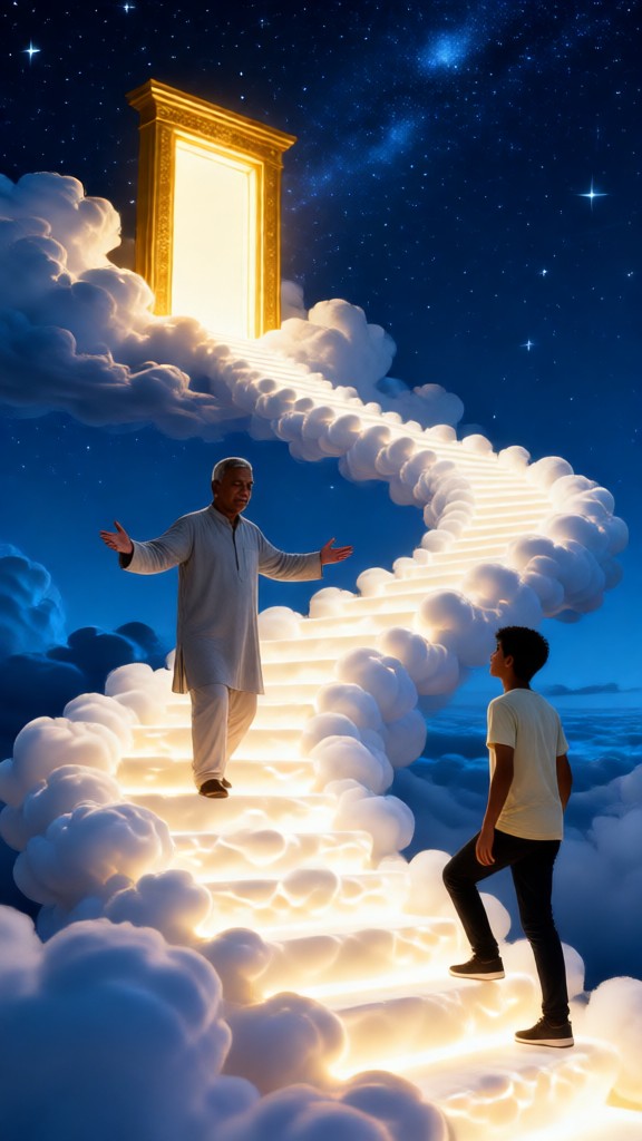 Embrace each other on the path to heaven image