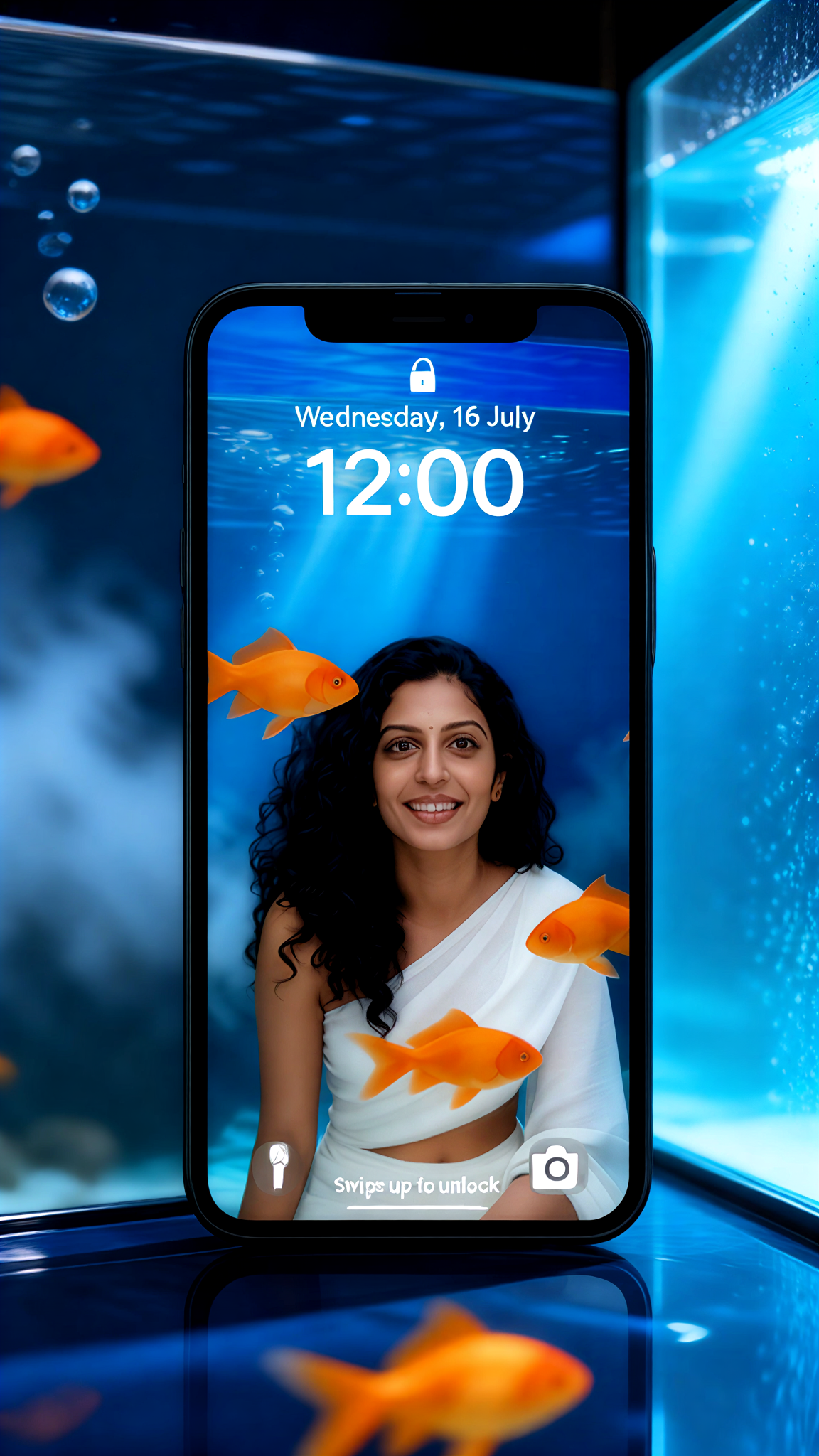 Blue Mist Surprise Goldfish Lock Screen image