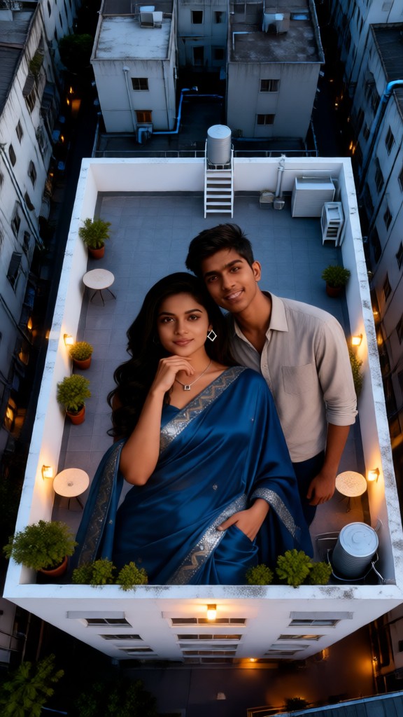 Roof Couple Wall Painting image