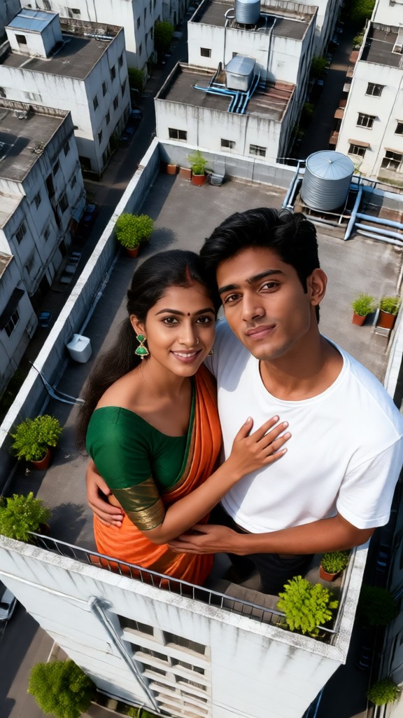 Roof Couple Wall Painting image