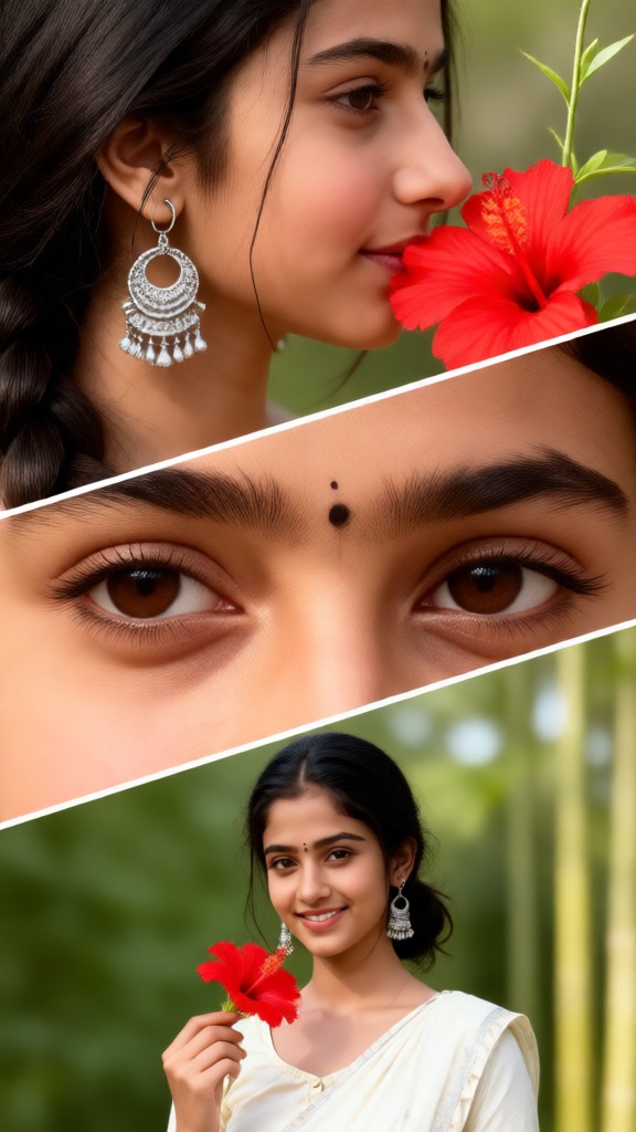 Traditional Attire: Diagonal Three-Grid Layout image