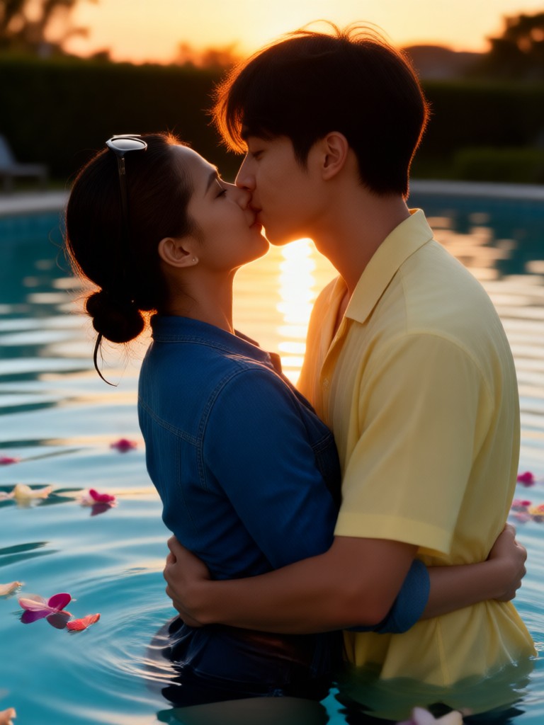 Sunset Hug Kiss image