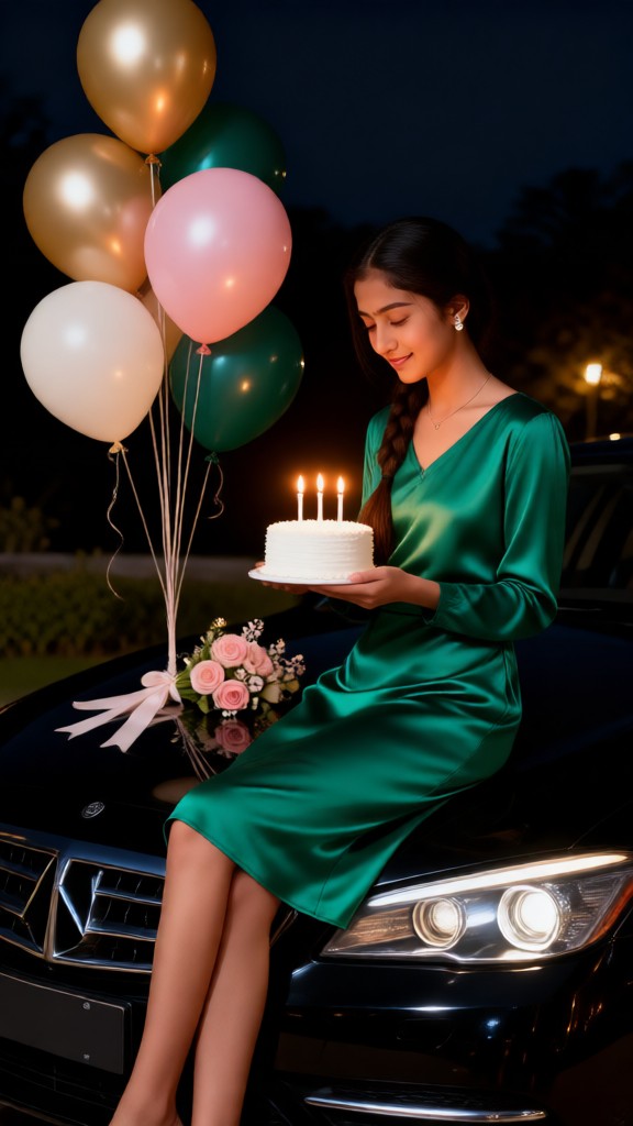 Celebrating a birthday in the car image