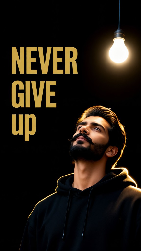 Never Give Up!Black Portrait image