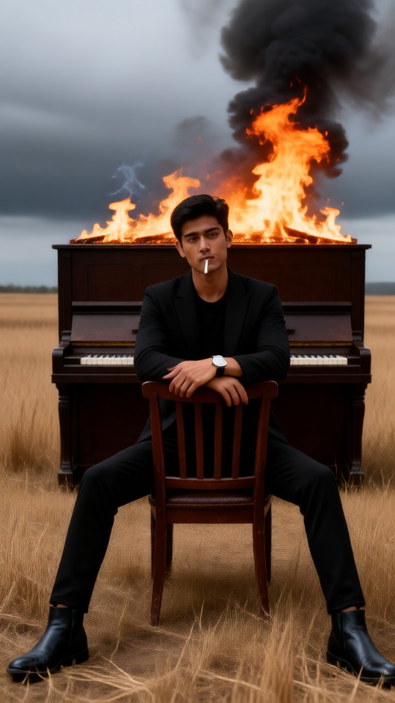 "Burning Piano" Photo Shoot image