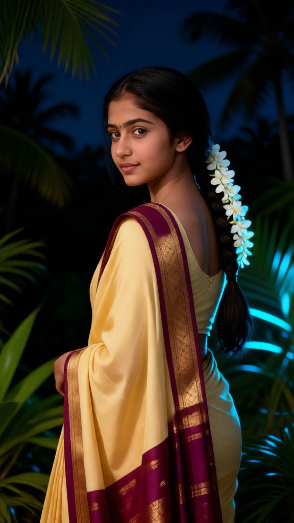 Rainy season melancholy saree photo image