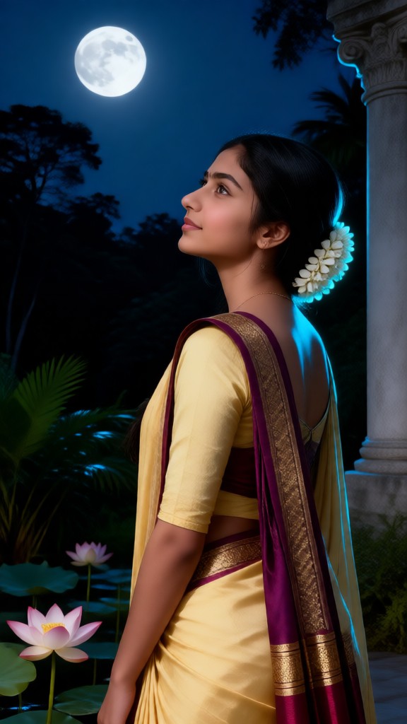 Rainy season melancholy saree photo image