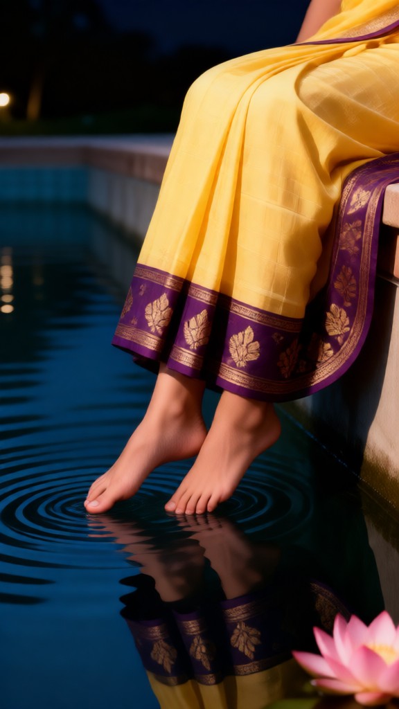 Rainy season melancholy saree photo image