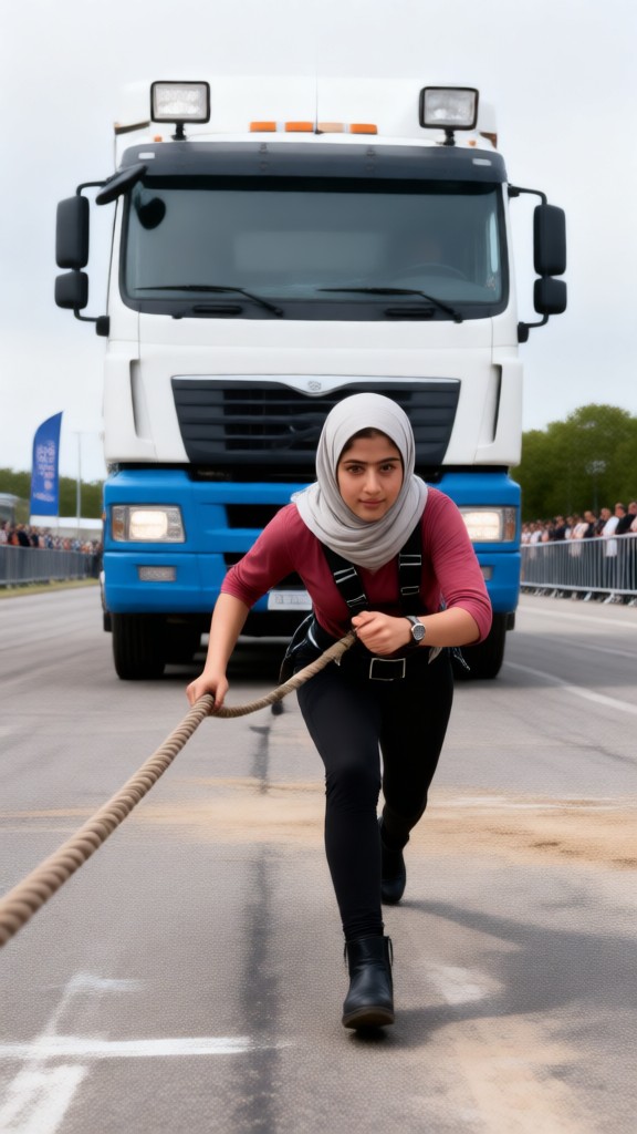 A person pulling a truck image