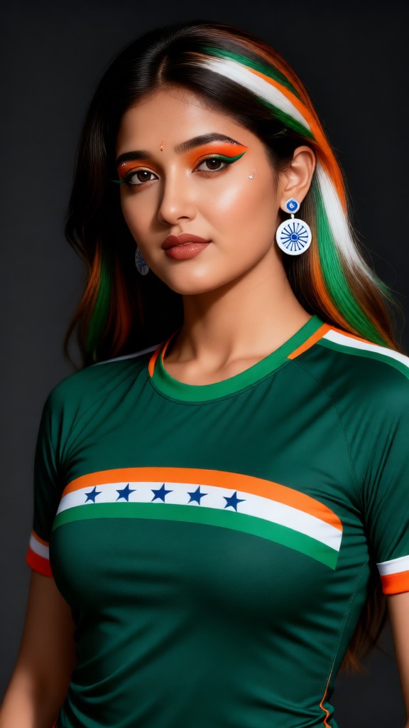 Indian Flag Make-up Look for Girls image