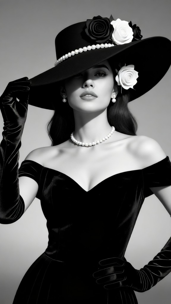 Elegant Hepburn-style photo shoot for women image
