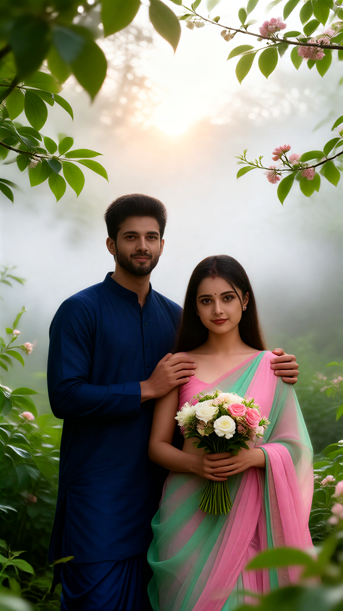 Blue Pink Forest Couple image