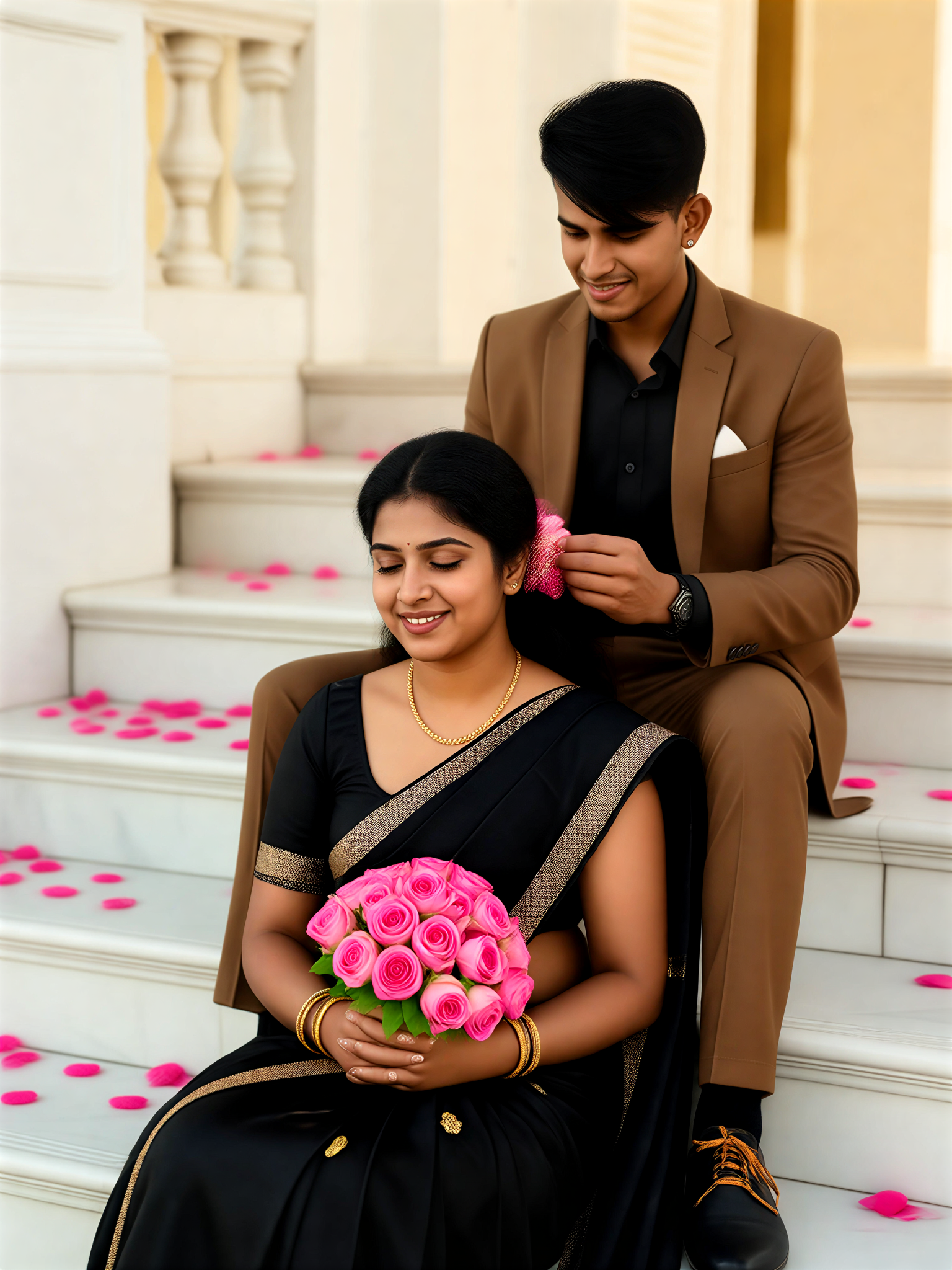 Black Saree Flower image
