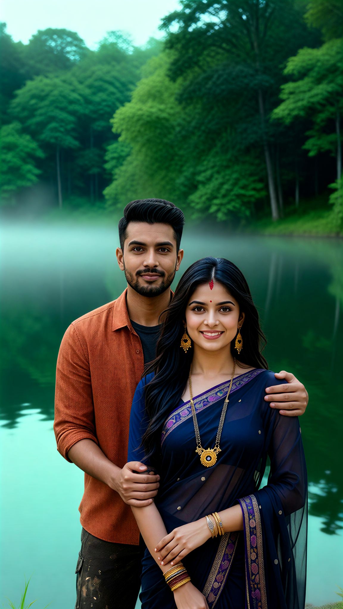 Misty Lake Couple image