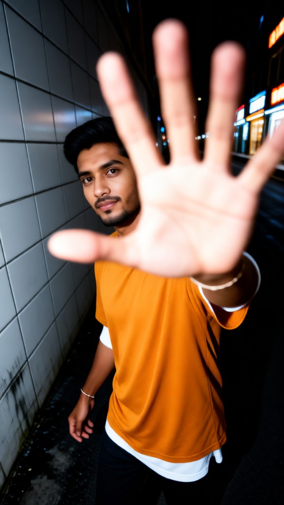 Man-Don't take picture of me! image